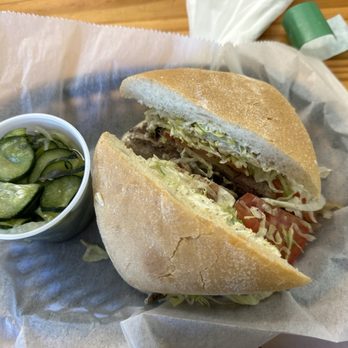 Picnic Basket - Bleu Moon Roast Beef Sandwich w/cucumber salad. - Pizza Near Me - Nashotah, Wisconsin Picnic Basket - Bleu Moon Roast Beef Sandwich w/cucumber salad. - Pizza Near Me - Nashotah, Wisconsin