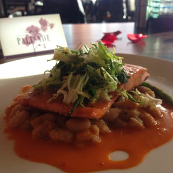 Palisade - Pan seared steelhead with cannellini beans - great presentation, great taste, just a little dry - Seafood Near Me - Seattle, Washington Palisade - Pan seared steelhead with cannellini beans - great presentation, great taste, just a little dry - Seafood Near Me - Seattle, Washington