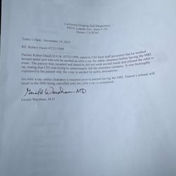 California Imaging and Diagnostics - Even after elaborating the misinformation on their end they ignore the primary issue of prolonging my attempt to seek medical attention.