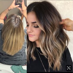 Ella Bella Salon - My "fixed" hair on left. What I originally wanted on the right.