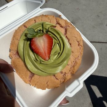 Just Dough With It - Strawberry sugar with matcha frosting (I think)! - Bakeries Near Me - Exeter, California Just Dough With It - Strawberry sugar with matcha frosting (I think)! - Bakeries Near Me - Exeter, California