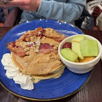 Carnegie Diner & Cafe - Peanut Butter and Bacon Pancakes - Breakfast & Brunch Near Me - New York, New York Carnegie Diner & Cafe - Peanut Butter and Bacon Pancakes - Breakfast & Brunch Near Me - New York, New York