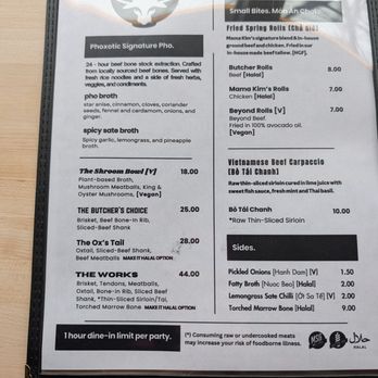 Phoxotic - Menu - Vietnamese Near Me - Washington, DC, District of Columbia