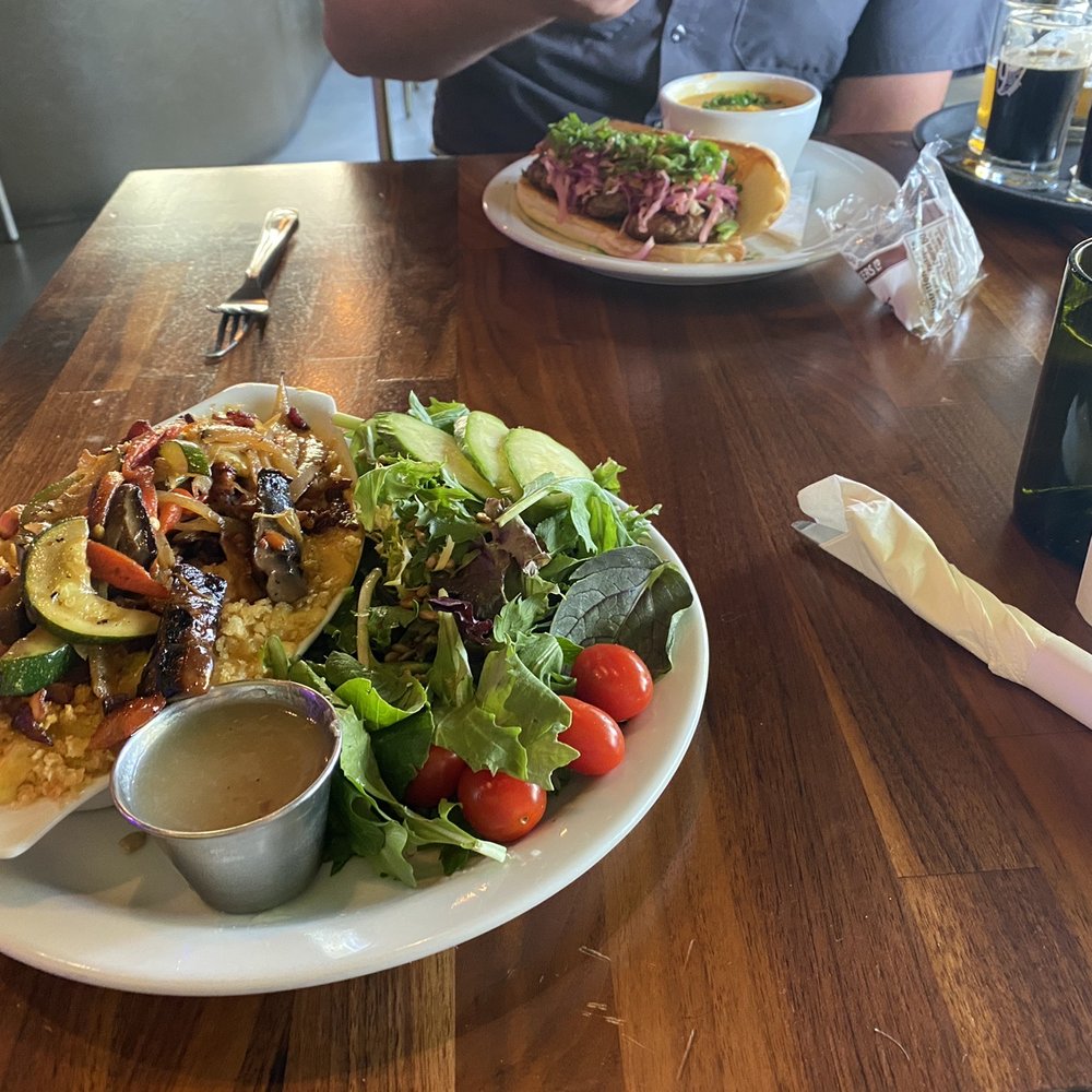 Cloud 9 Brewery - Banh mi sandwich special across the table from me + a curry sweet potato soup - Breweries Near Me - Boise, Idaho Cloud 9 Brewery - Banh mi sandwich special across the table from me + a curry sweet potato soup - Breweries Near Me - Boise, Idaho