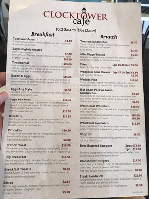 Menu photo 1 Clocktower Cafe Hokitika, WTC Menu photo 1 Clocktower Cafe Hokitika, WTC