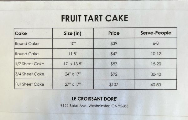 Menu photo 1 Le Croissant Dore Westminster, CA