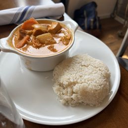 Curry and rice on the side Curry and rice on the side