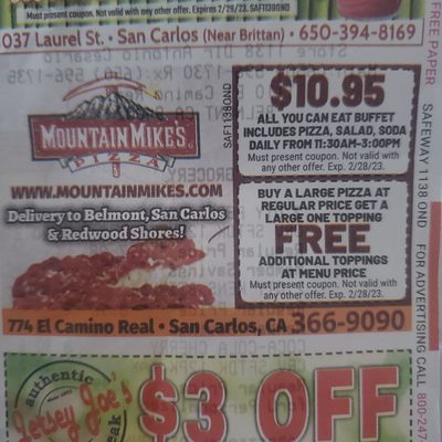 Menu photo 1 Mountain Mike's Pizza San Carlos, CA Menu photo 1 Mountain Mike's Pizza San Carlos, CA