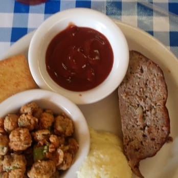 H&H Soul Food Restaurant - Meatloaf, mashed potatoes, fried okra, cornbread. - American Near Me - Macon, Georgia H&H Soul Food Restaurant - Meatloaf, mashed potatoes, fried okra, cornbread. - American Near Me - Macon, Georgia