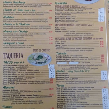 Biggies Mexican Restaurant - Menu 1 - Mexican Near Me - Union City, New Jersey