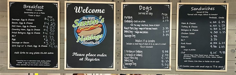 Saxon's Hot Dogs Logo