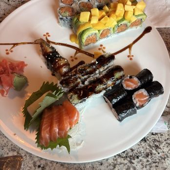 Kung Fu Kitchen - Many selection Sr3.Salmon Mango Salsa Roll, salmon crunchy roll, C4.Eel Roll, white tuna - Ramen Near Me - North Smithfield, Rhode Island Kung Fu Kitchen - Many selection Sr3.Salmon Mango Salsa Roll, salmon crunchy roll, C4.Eel Roll, white tuna - Ramen Near Me - North Smithfield, Rhode Island