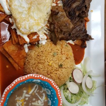 El Sarape Restaurant - chilaquiles oaxaqueños the good to brunch meal for me. This cone with baked noches with salsa with an egg, steak, rice and beans. - Mexican Near Me - Hartford, Connecticut El Sarape Restaurant - chilaquiles oaxaqueños the good to brunch meal for me. This cone with baked noches with salsa with an egg, steak, rice and beans. - Mexican Near Me - Hartford, Connecticut