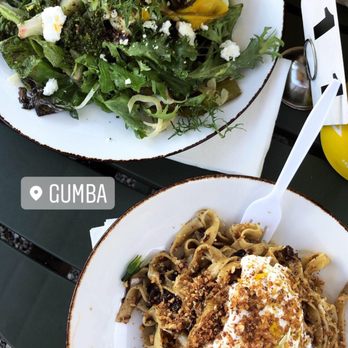 Gumba - Tagliatelle handmade pasta and their salad option to share - Italian Near Me - Portland, Oregon