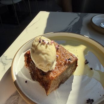 Kingfisher - Bread pudding w banana ice cream - Vietnamese Near Me - San Diego, California