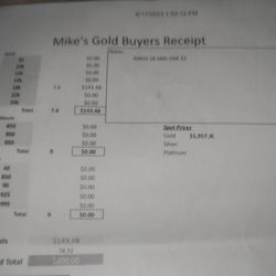 Bell Pawn & Jewelry - Receipt from Mike's Gold Buyers in Temple TX.. BELL PAWN and JEWELRY, You said my rings were plated/ fake?? Why?? LIARS.