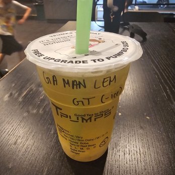 Tpumps - Upland - Green apple mango lemon green tea promo. So good I added lychee jelly - Bubble Tea Near Me - Upland, California