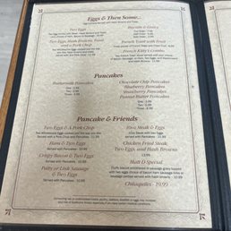 Breakfast menu Breakfast menu