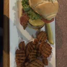 Big Woody Burger and Sweet Potato Fries Big Woody Burger and Sweet Potato Fries