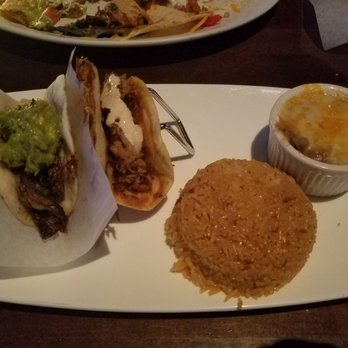 Yard House - Regular steak taco with guac (my fave) and a vampire taco. Spicy yellow rice and beans with melted cheese over them - New American Near Me - West Nyack, New York Yard House - Regular steak taco with guac (my fave) and a vampire taco. Spicy yellow rice and beans with melted cheese over them - New American Near Me - West Nyack, New York