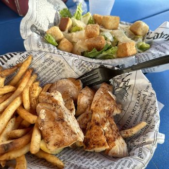 Mama Easley's - Grilled mahi with Cesar salad - Seafood Near Me - Corolla, North Carolina Mama Easley's - Grilled mahi with Cesar salad - Seafood Near Me - Corolla, North Carolina