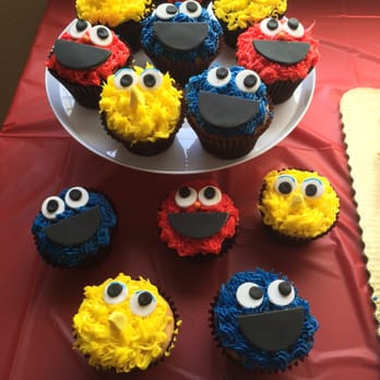 Famous Creations - Elmo, Big Bird and Cookie Monster cupcakes. - Bakeries Near Me - Fairfield, California Famous Creations - Elmo, Big Bird and Cookie Monster cupcakes. - Bakeries Near Me - Fairfield, California