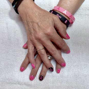 Bliss Nail Spa - Long did great work. And Lizzy picked out the perfect PINK OUT colors. :) - Nail Salons Near Me - Flower Mound, Texas