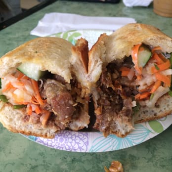 Ba Xuyen - Inside the Grilled Pork Sandwich. $5 AMAZING - Vietnamese Near Me - Brooklyn, New York