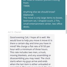Quote with full information from the load and unload location. Quote with full information from the load and unload location.