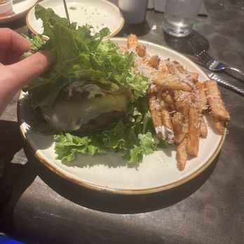 Colton's Social House - Lettuce wrapped bison burger with parm fries - New American Near Me - Clovis, California Colton's Social House - Lettuce wrapped bison burger with parm fries - New American Near Me - Clovis, California