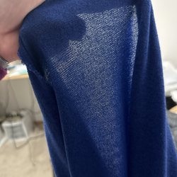 Fashion Fabrics Club - Textured solid stretch poly jersey knit. Described as opaque and soft on the site. Very rough, not soft. And very thin.