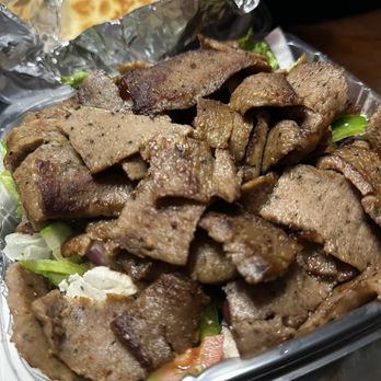 Mayo Grill - Nicely cooked gyro slices. Some charred ones too - Burgers Near Me - Aurora, Illinois