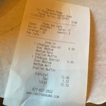 Pauma Bay Cafe - 7am- 11am steak & eggs for 6.99 - Cafes Near Me - Pauma Valley, California