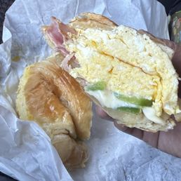 Egg, cheese, jalapeño croissant Egg, cheese, jalapeño croissant