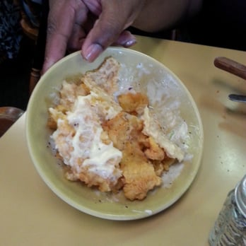 Tip Top Cafe - A great amount of breaded crust from the Chicken fried steak which had no seasoning on it. - American Near Me - San Antonio, Texas Tip Top Cafe - A great amount of breaded crust from the Chicken fried steak which had no seasoning on it. - American Near Me - San Antonio, Texas