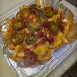 The Grill Out - Loaded Fries with added jalapeño... yum