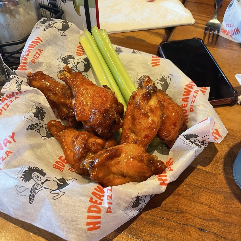 Hideaway Pizza - 6 mango habanero wings $9.99 - Pizza Near Me - Enid, Oklahoma Hideaway Pizza - 6 mango habanero wings $9.99 - Pizza Near Me - Enid, Oklahoma