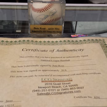 LCG Signatures - Pete rosed signed ball! - Hobby Shops Near Me - Newport Beach, California