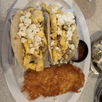 Beachside Diner - Breakfast Tacos with Hashbrowns - Diners Near Me - St. Augustine, Florida