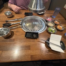 Kkoki BBQ Eugene - Pre-meat table set!