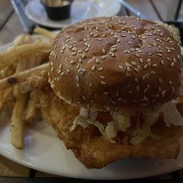Fish sandwich and French Fries Fish sandwich and French Fries