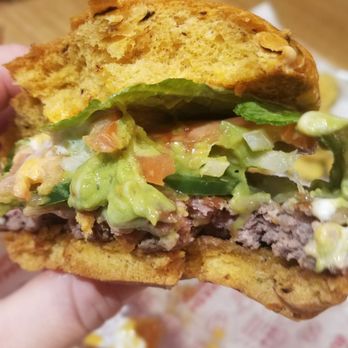 Smashburger - Spicy Jalapeño baja burger,  pepperjack cheese, sliced jalapeños topped with guacamole on a spicy chipotle bun. - Burgers Near Me - Sacramento, California