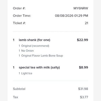 M Joy - Receipt including a surprise 12% service charge. - Chinese Near Me - San Gabriel, California