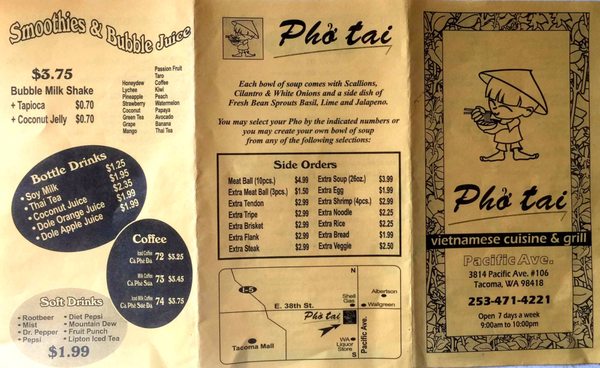 Menu photo 8 Pho Tai Tacoma, WA