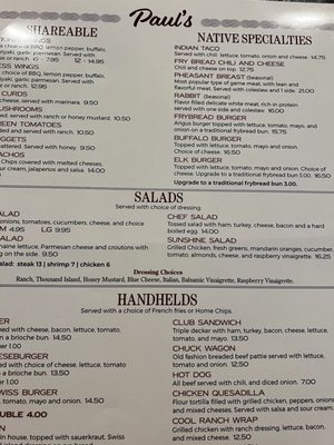 Menu photo 4 Paul's Family Restaurant Cherokee, NC Menu photo 4 Paul's Family Restaurant Cherokee, NC