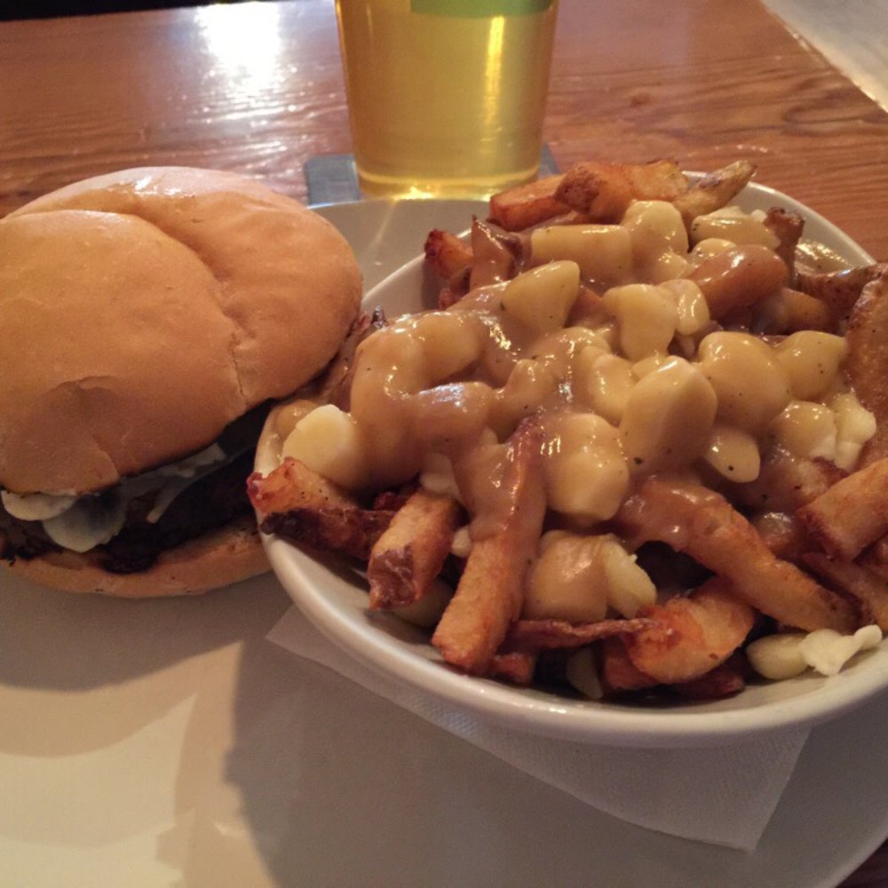 Red House - Burger ground fresh on premises with poutine. - Gastropubs Near Me - Kingston, Ontario