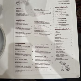 Restaurant 1796 - Menu 9/12/26 - New American Near Me - Saint Francisville, Louisiana