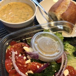 Pick 2-greek salad and broccoli cheese soup