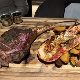 Tomahawk steak and lobster Tomahawk steak and lobster