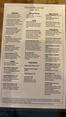 Menu photo 1 Grateful Bread Cafe Bigfork, MT Menu photo 1 Grateful Bread Cafe Bigfork, MT